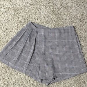 Vici Gray Plaid Women's Skort